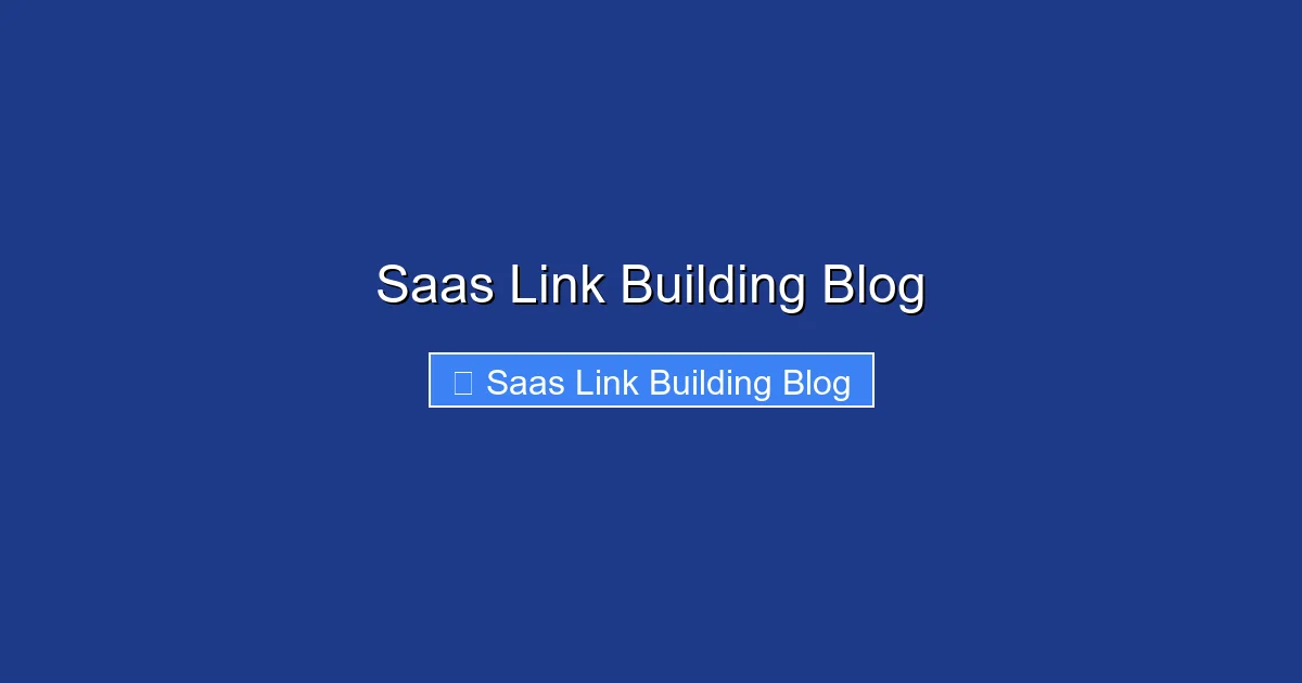 Saas Link Building Blog