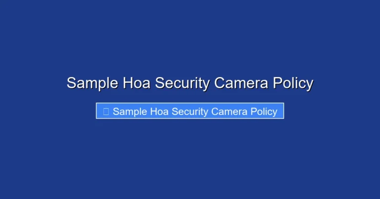 Sample Hoa Security Camera Policy