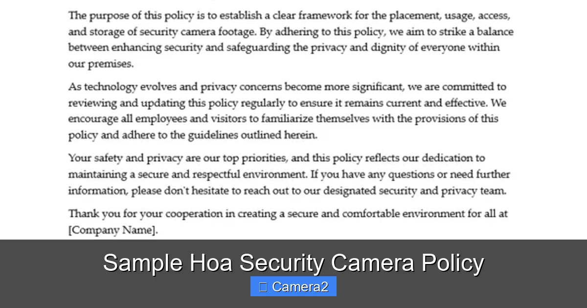Sample Hoa Security Camera Policy