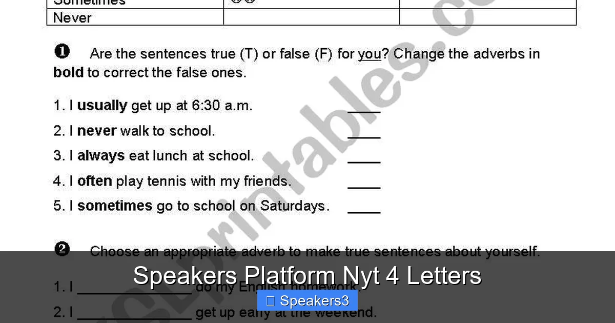 Speakers Platform Nyt 4 Letters