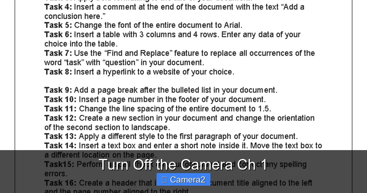 Turn Off the Camera Ch 1