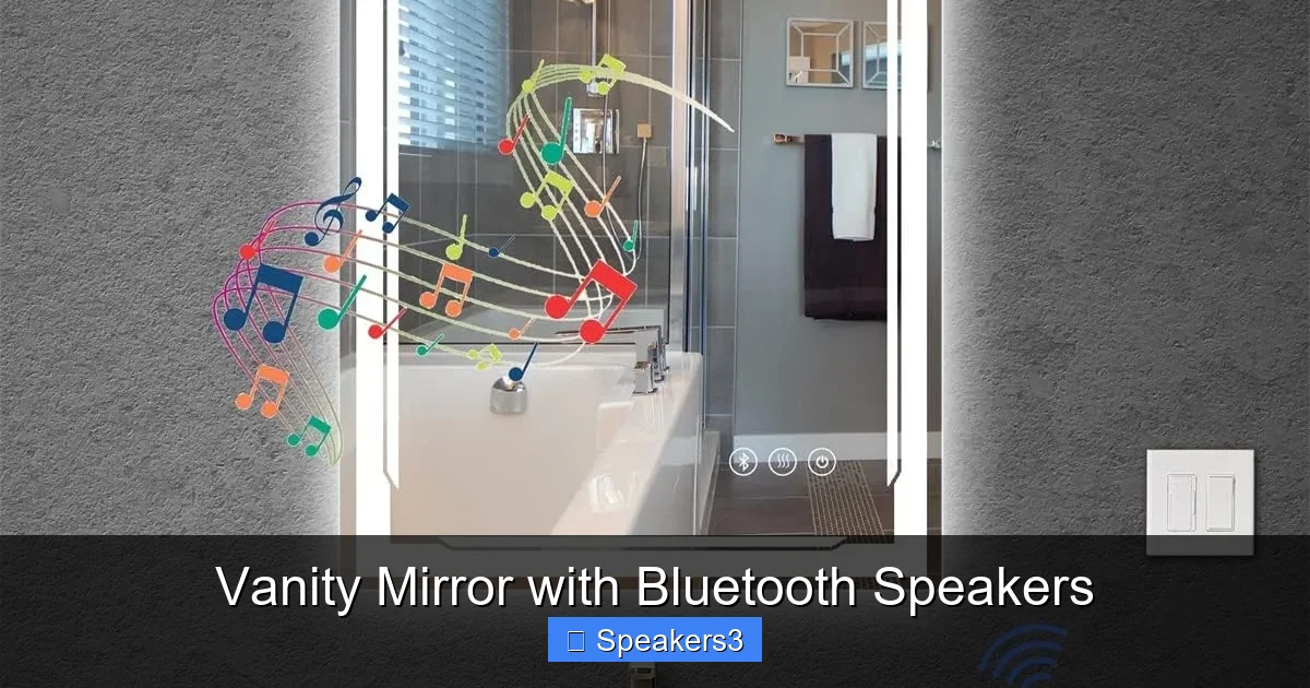 Vanity Mirror with Bluetooth Speakers