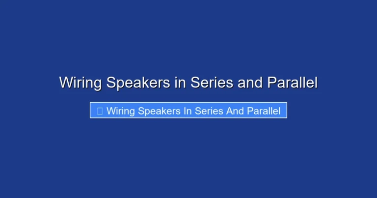 Wiring Speakers in Series and Parallel