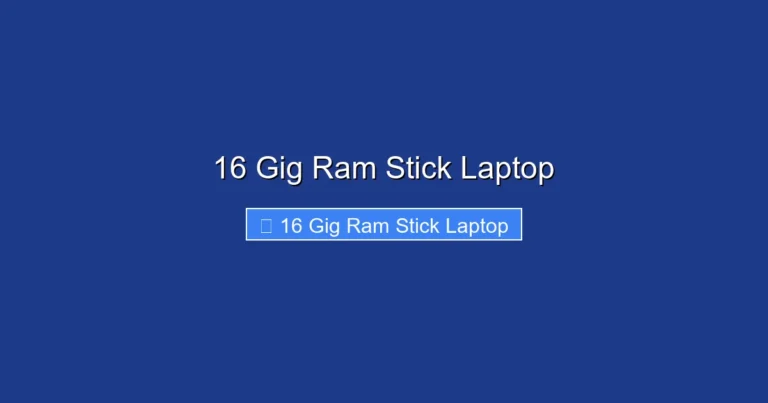 16 Gig Ram Stick Laptop