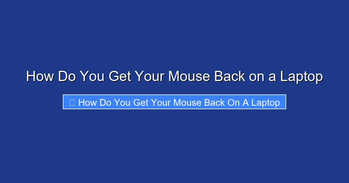 How Do You Get Your Mouse Back on a Laptop