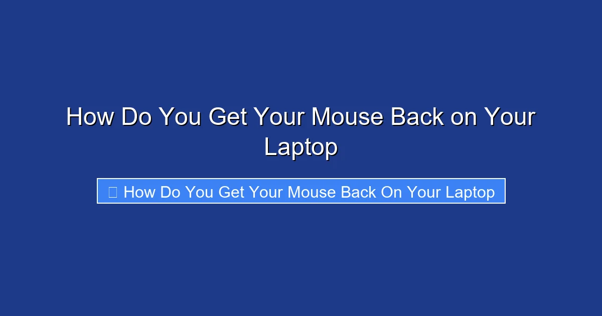 How Do You Get Your Mouse Back on Your Laptop