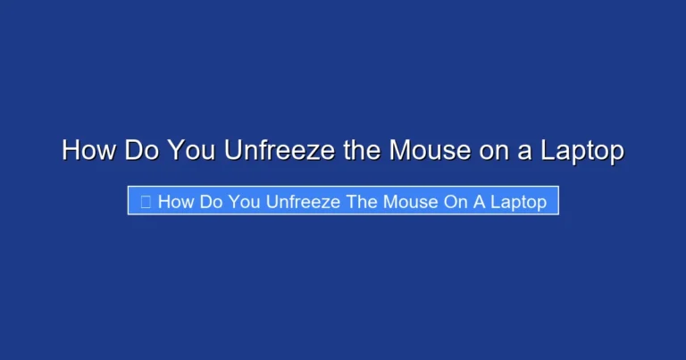 How Do You Unfreeze the Mouse on a Laptop