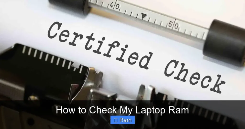 How to Check My Laptop Ram