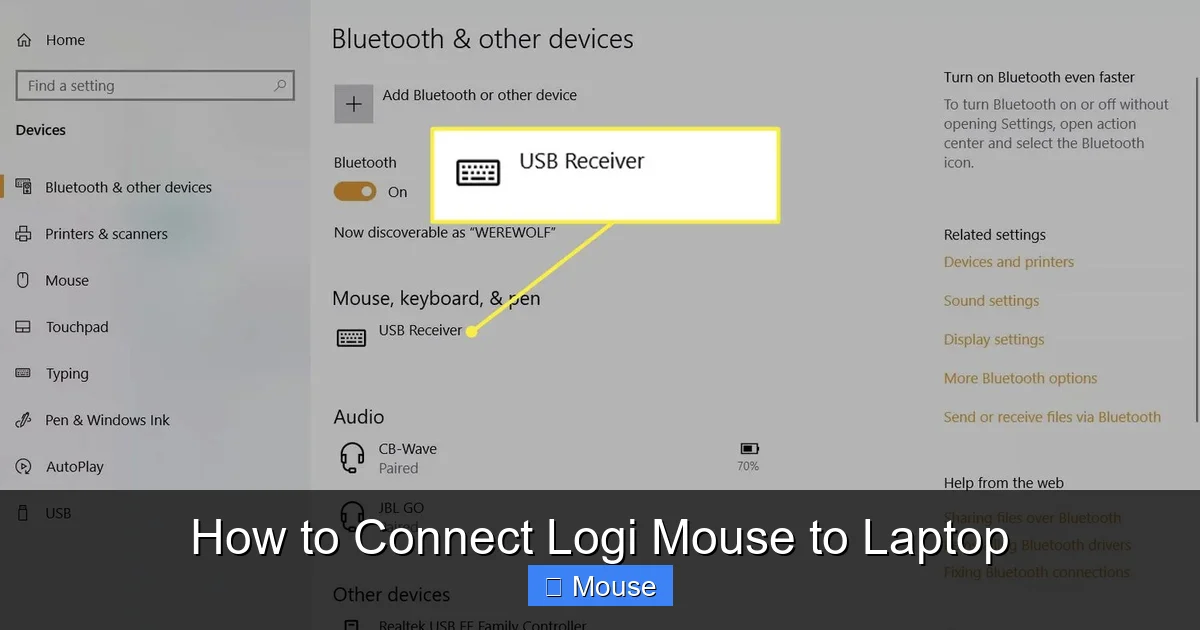 How to Connect Logi Mouse to Laptop