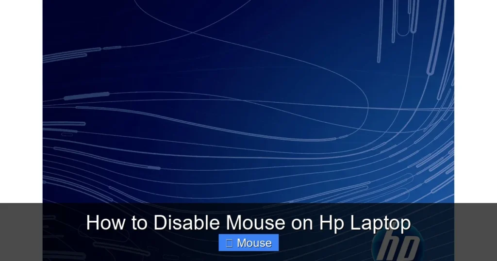 How to Disable Mouse on Hp Laptop