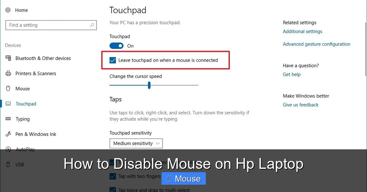 How to Disable Mouse on Hp Laptop