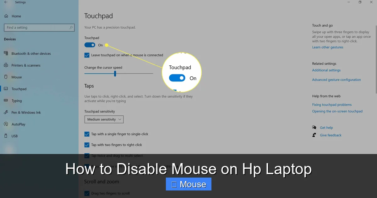How to Disable Mouse on Hp Laptop