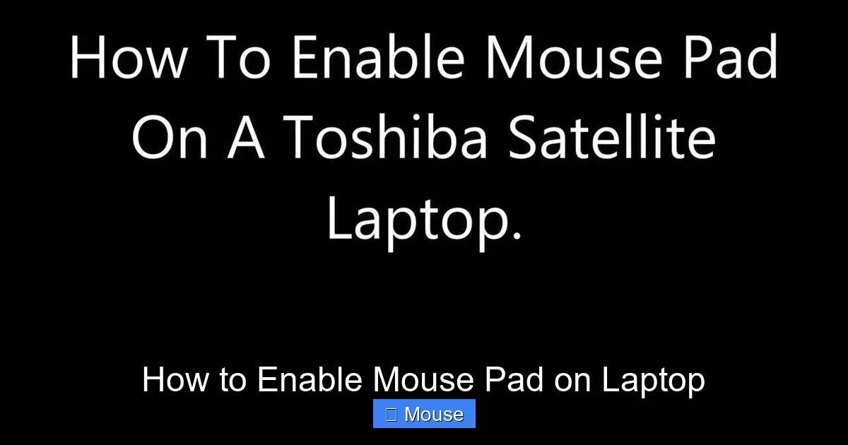 How to Enable Mouse Pad on Laptop