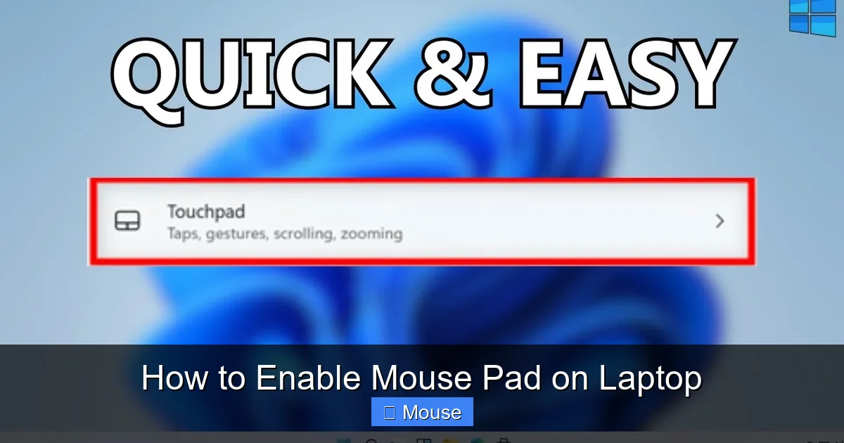 How to Enable Mouse Pad on Laptop