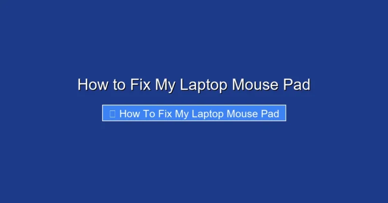 How to Fix My Laptop Mouse Pad