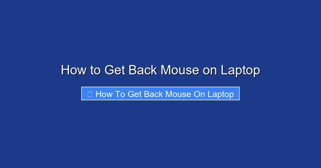How to Get Back Mouse on Laptop