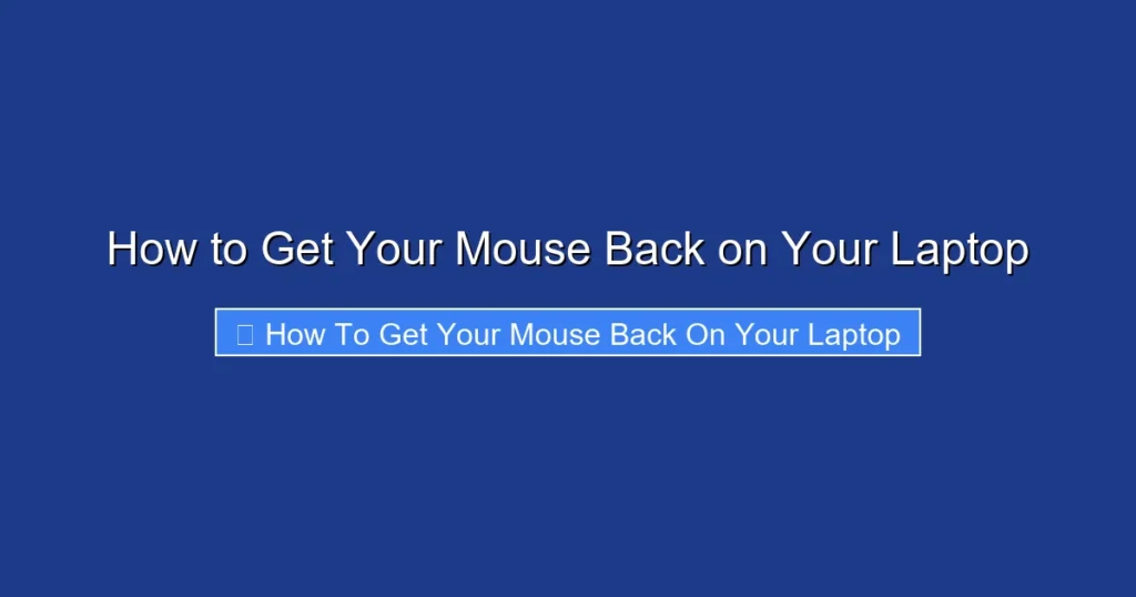 How to Get Your Mouse Back on Your Laptop