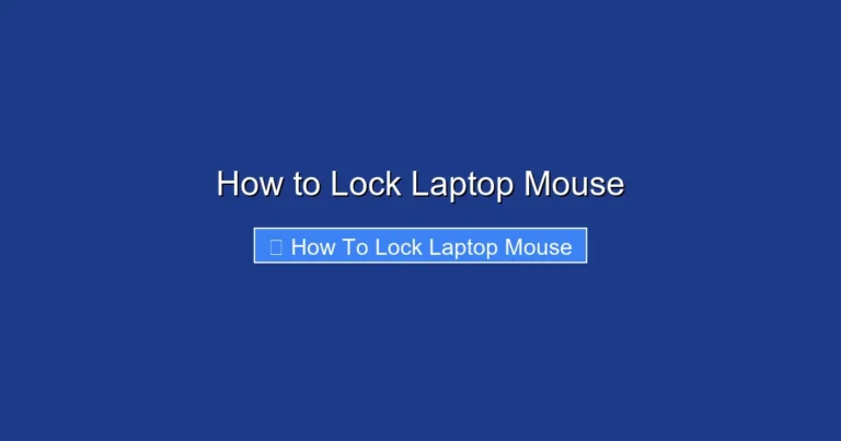 How to Lock Laptop Mouse