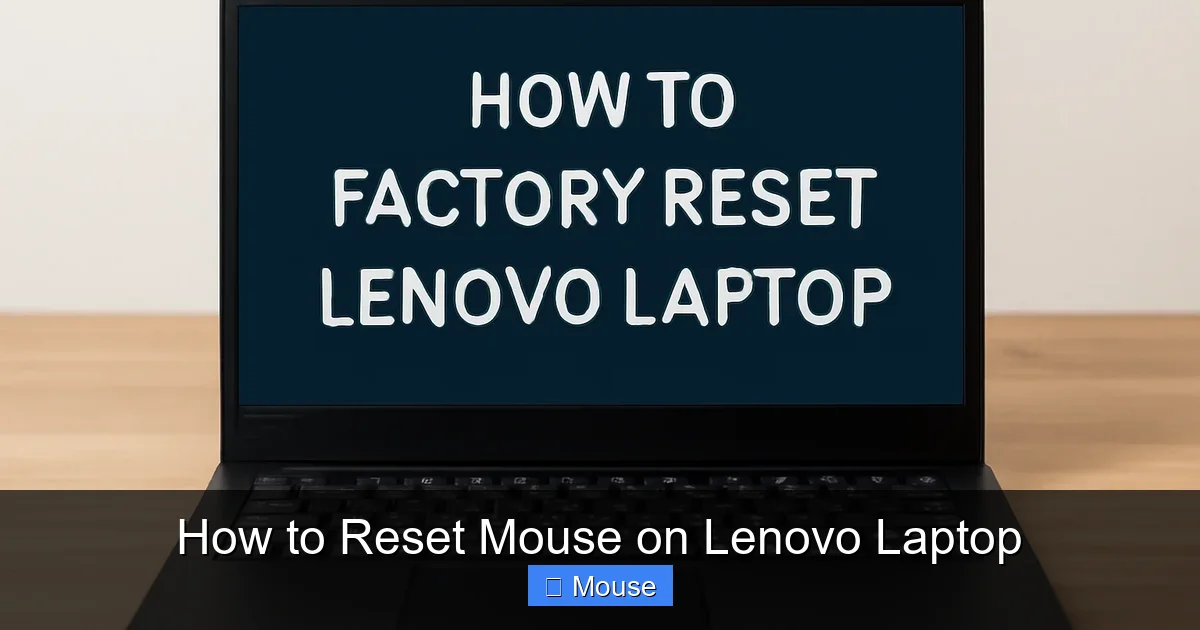 How to Reset Mouse on Lenovo Laptop