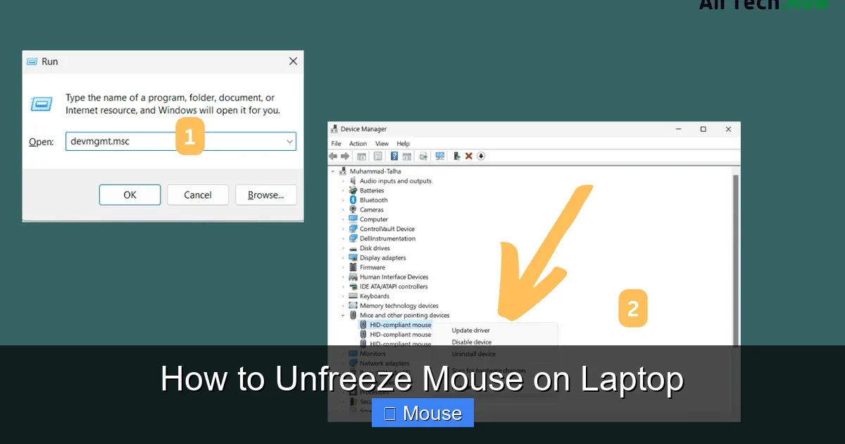 How to Unfreeze Mouse on Laptop