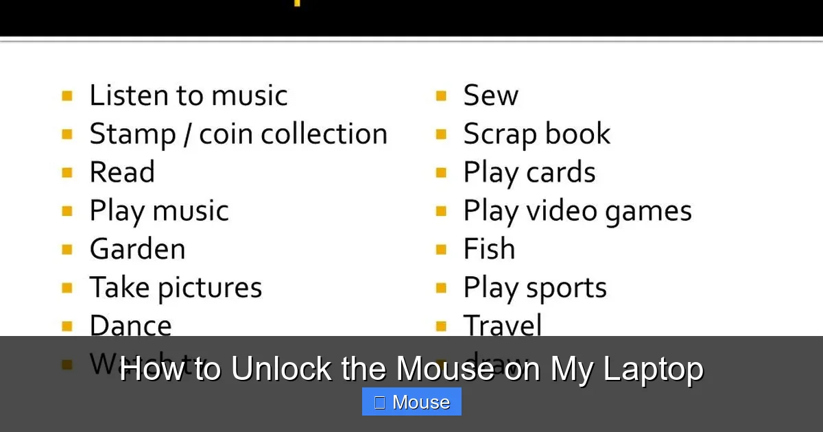 How to Unlock the Mouse on My Laptop