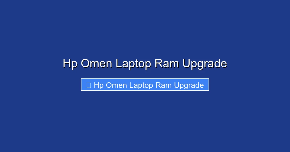 Hp Omen Laptop Ram Upgrade