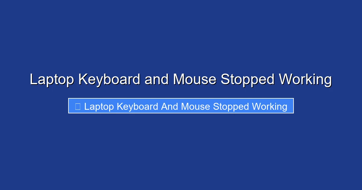 Laptop Keyboard and Mouse Stopped Working