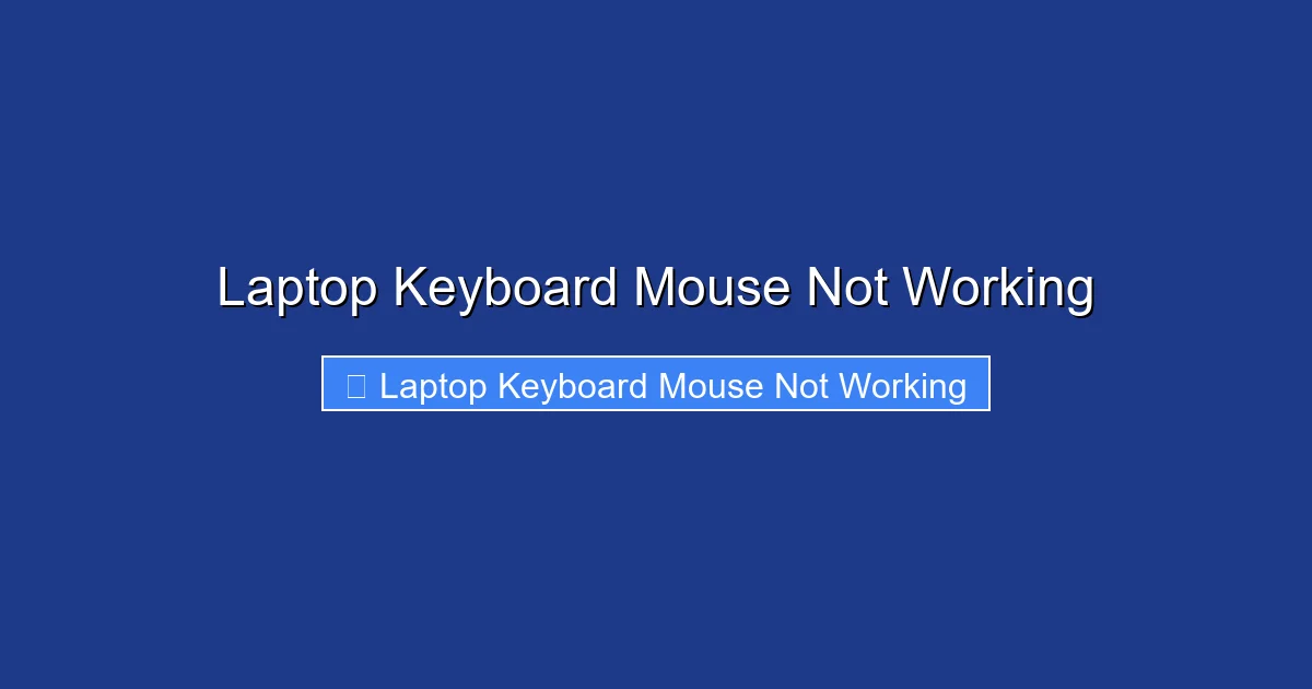Laptop Keyboard Mouse Not Working