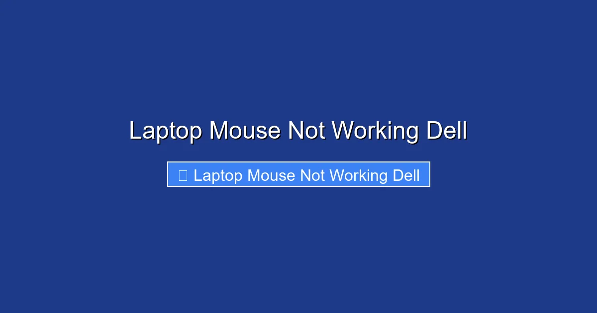 Laptop Mouse Not Working Dell