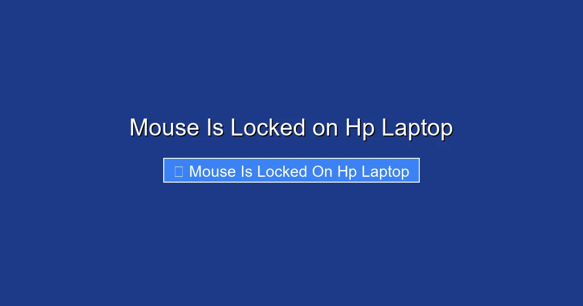 Mouse Is Locked on Hp Laptop