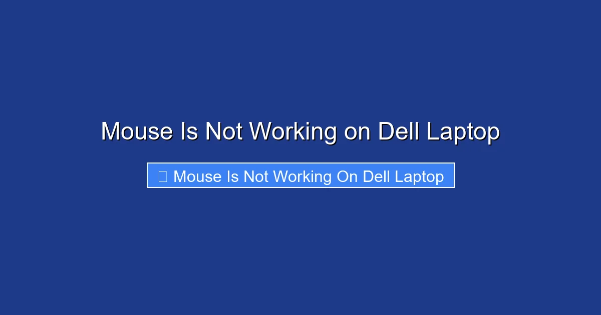 Mouse Is Not Working on Dell Laptop
