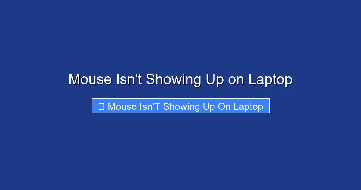 Mouse Isn't Showing Up on Laptop