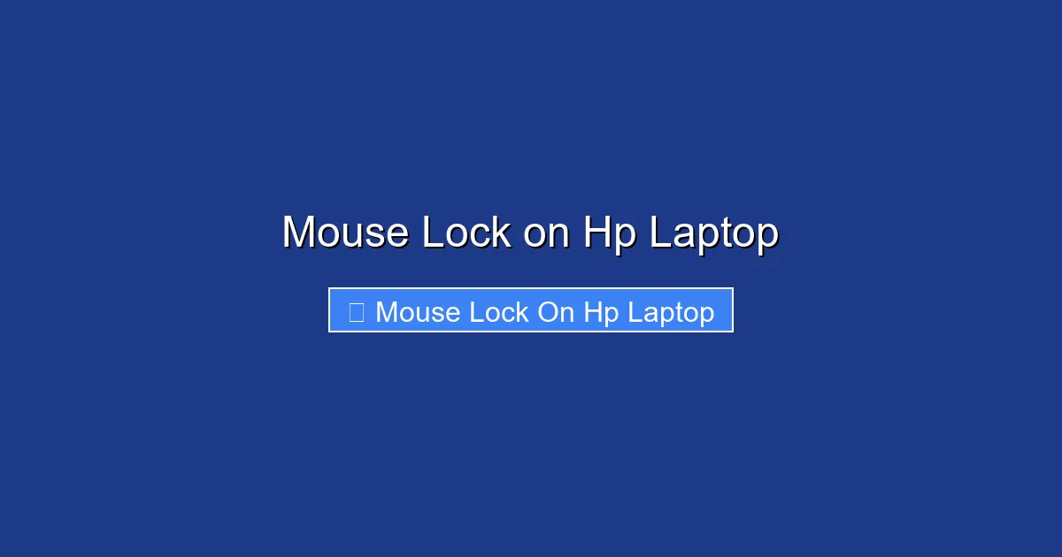 Mouse Lock on Hp Laptop
