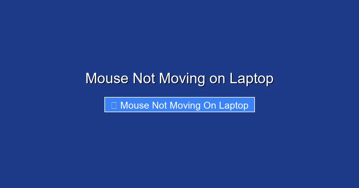 Mouse Not Moving on Laptop