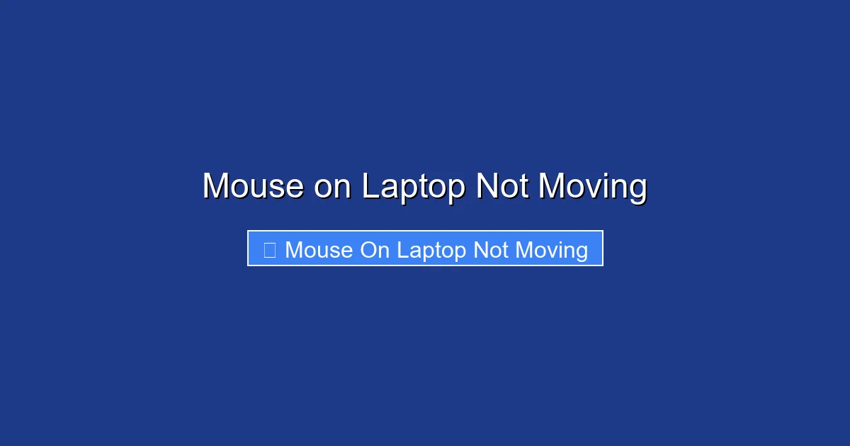 Mouse on Laptop Not Moving