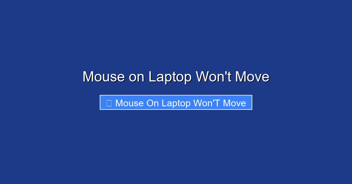 Mouse on Laptop Won't Move
