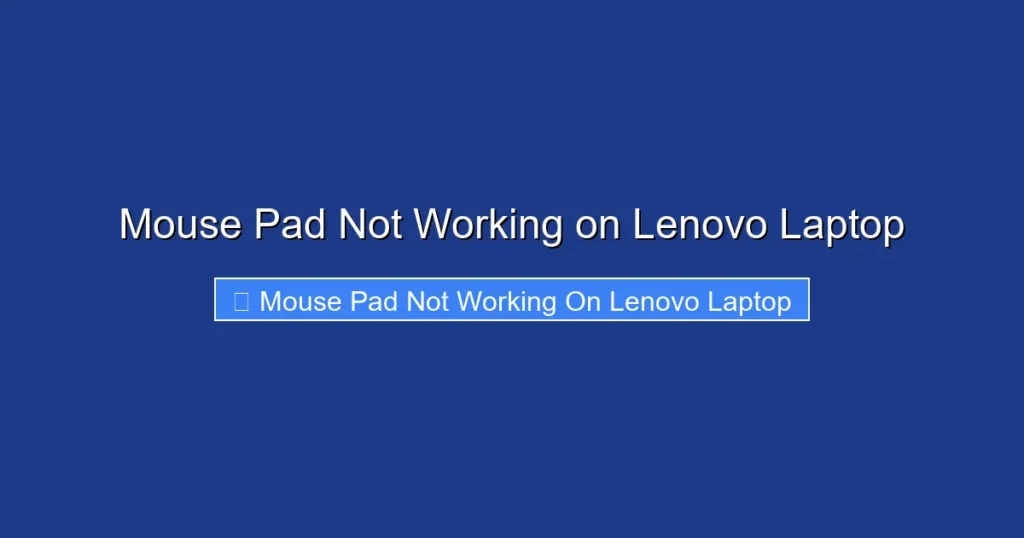 Mouse Pad Not Working on Lenovo Laptop