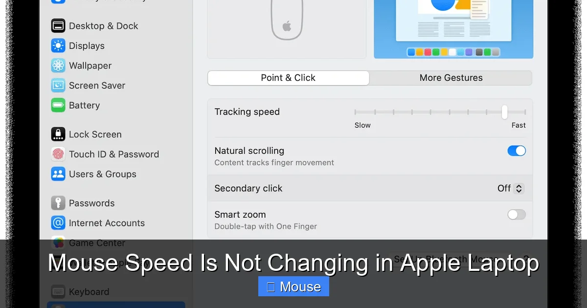 Mouse Speed Is Not Changing in Apple Laptop