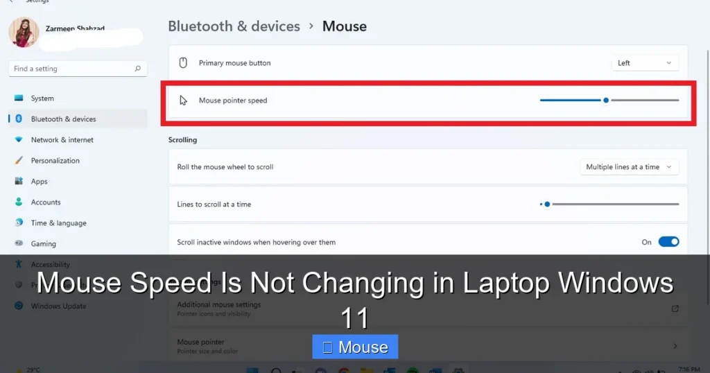 Mouse Speed Is Not Changing in Laptop Windows 11