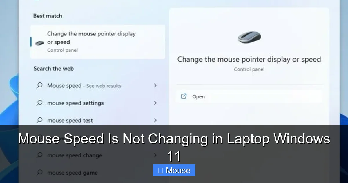 Mouse Speed Is Not Changing in Laptop Windows 11