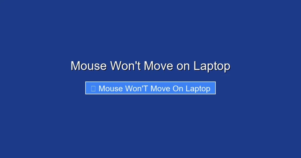 Mouse Won't Move on Laptop
