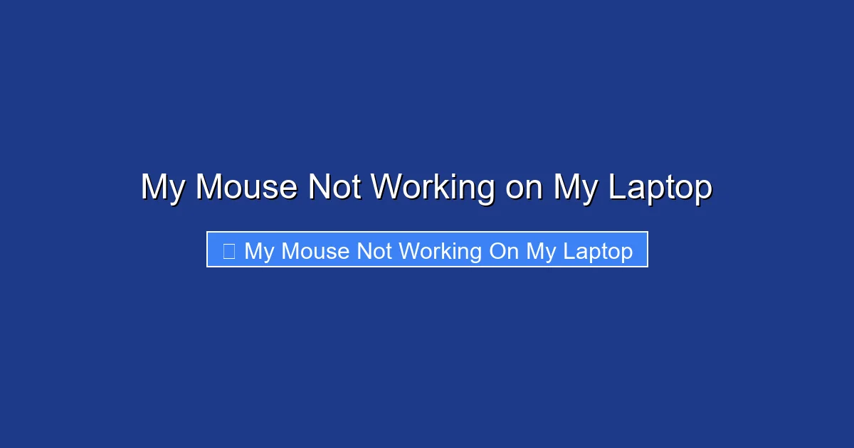 My Mouse Not Working on My Laptop