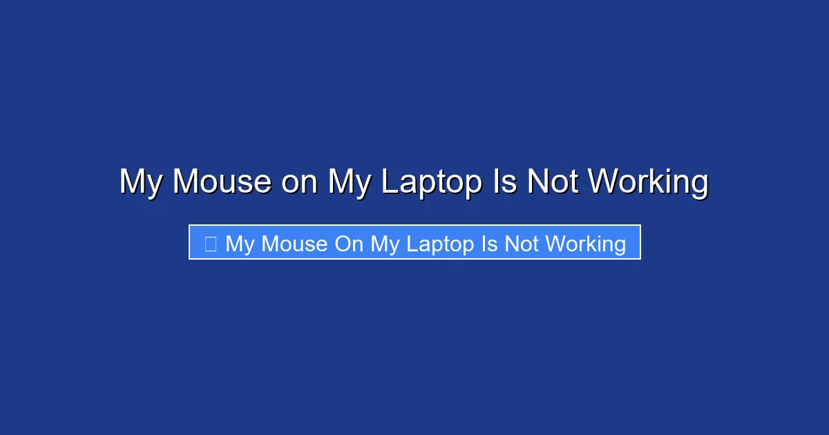 My Mouse on My Laptop Is Not Working