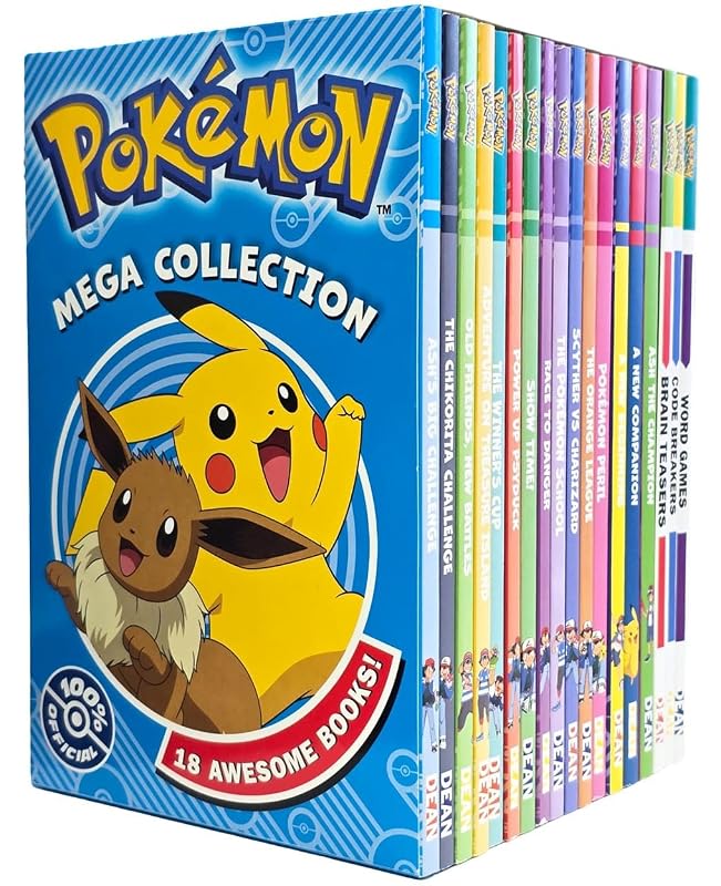 Pokemon Mega Collection 18 Book Box Set with Word Games