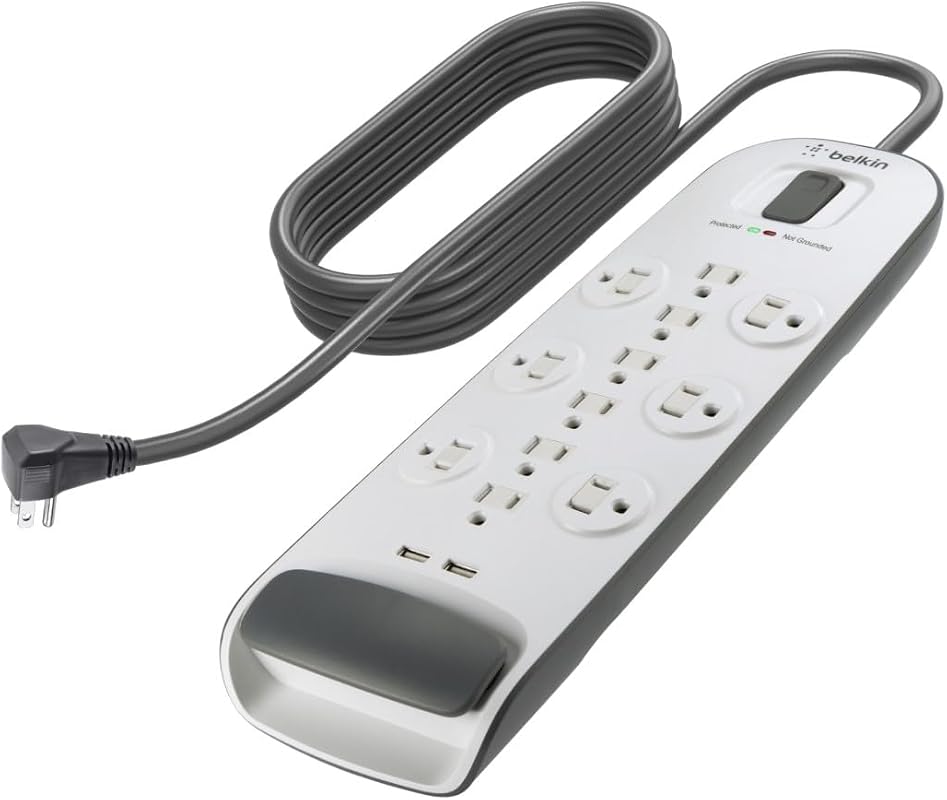 Belkin 12-Outlet USB Surge Protector Power Strip with 2 USB Ports, 6Ft
