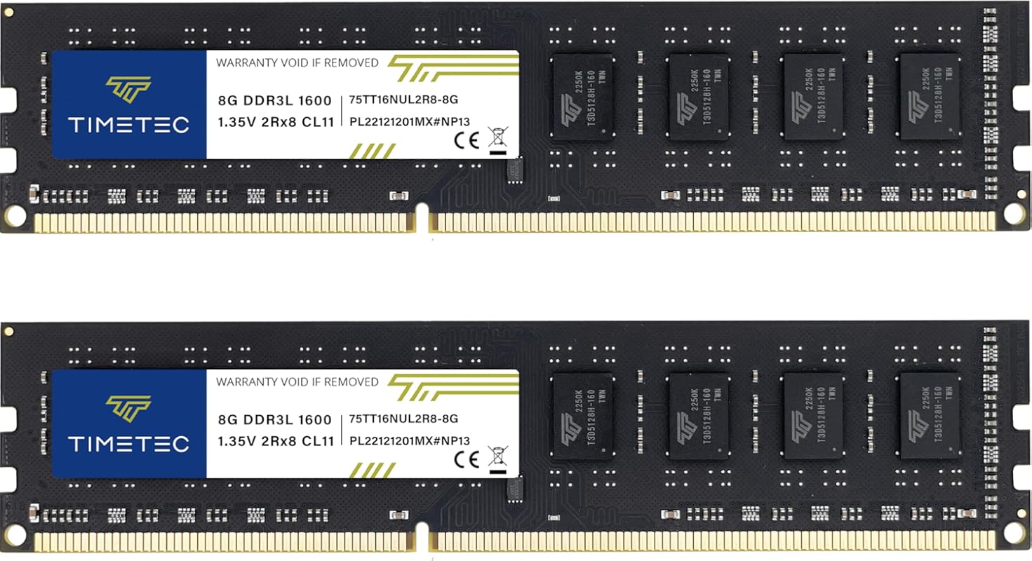 Timetec 16GB KIT 2x8GB DDR3L DDR3 1600MHz PC3L-12800 Non-ECC 240 Pin U