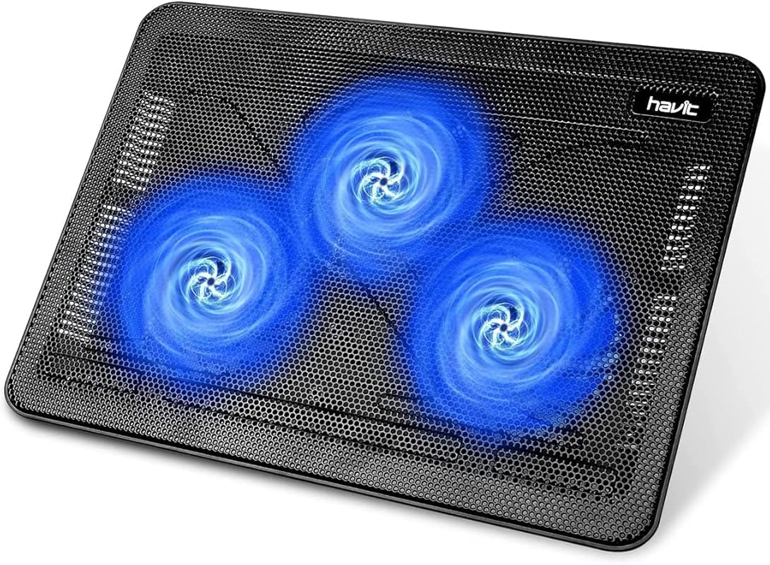 havit HV-F2056 Slim Laptop Cooling Pad with 3 Fans for 15.6-17 Inch No