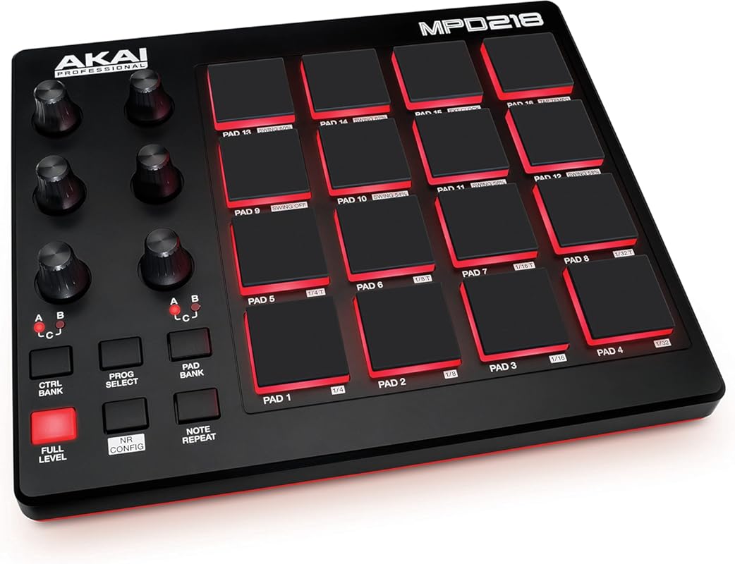 Akai Professional MPD218 USB MIDI Controller with 16 MPC Drum Pads, 6