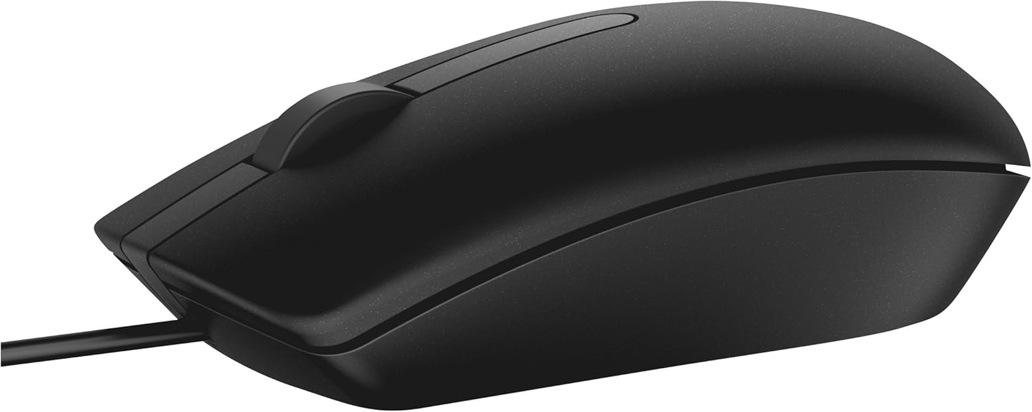 Dell MS116 Wired Mouse – Reliable USB Optical Mouse, Comfortable Black