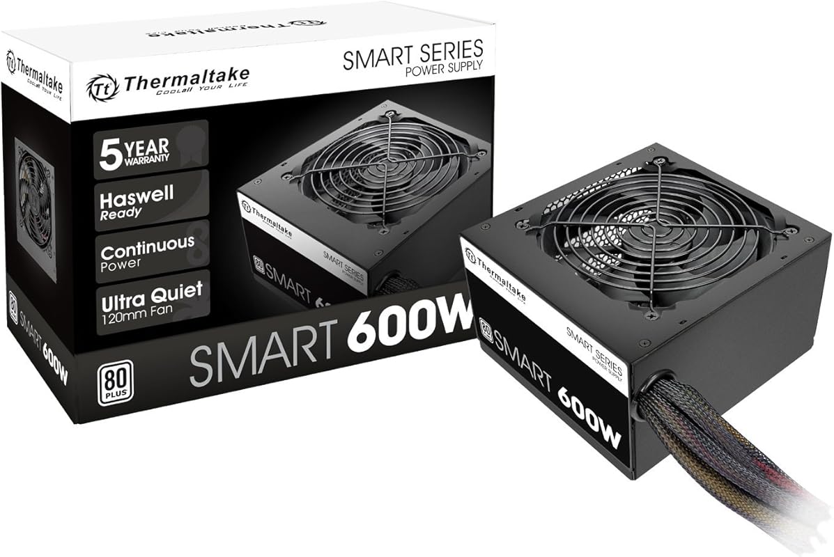 Thermaltake Smart 600W 80 Plus Certified ATX 12V Active PFC Power Supp